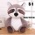 Raccoon Plush Doll S-1(35cm)  + $14.00 