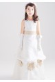 Nobility Gold Bow Satin Organza Flower Girl Dress