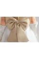 Nobility Gold Bow Satin Organza Flower Girl Dress