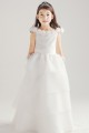 White Rose Satin Organza Flower Girl Dress