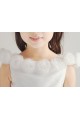 White Rose Satin Organza Flower Girl Dress