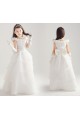 White Rose Satin Organza Flower Girl Dress