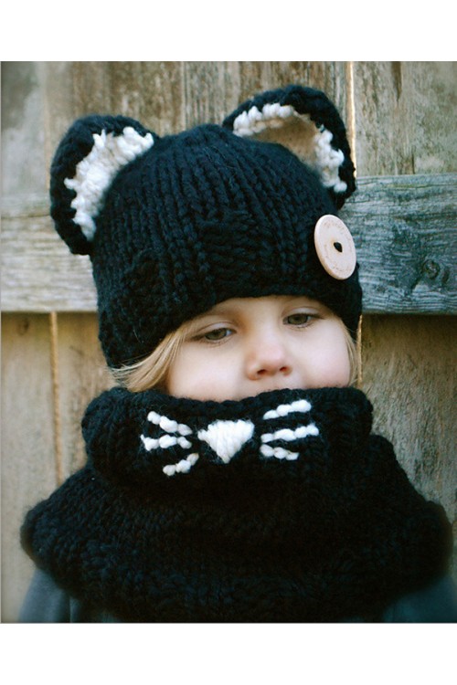 Cat Kids Cartoon knit Winter Hat