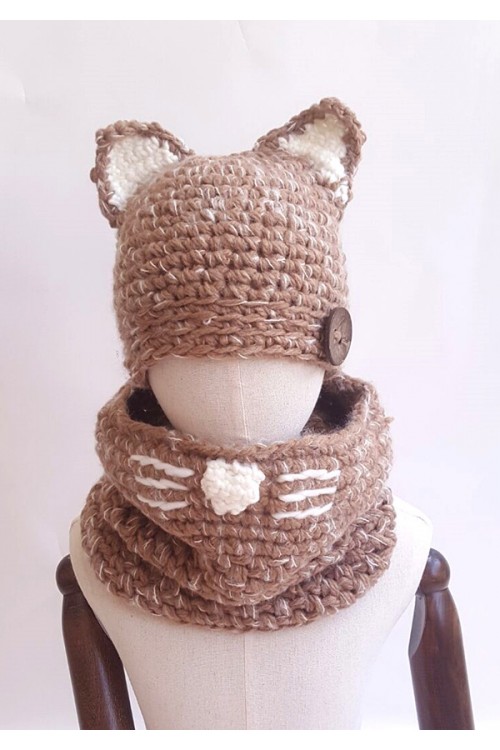 Cat Kids Cartoon knit Winter Hat