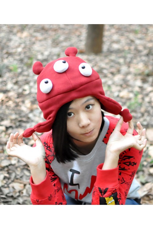 Three Eyes Monster Hat Red Flight Caps