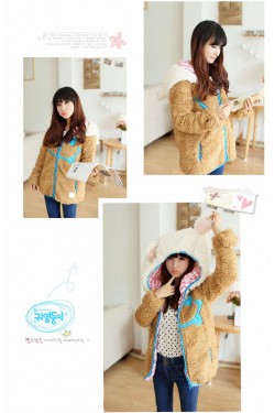 Smiling Faces Bear Fashion Brown Hoodie