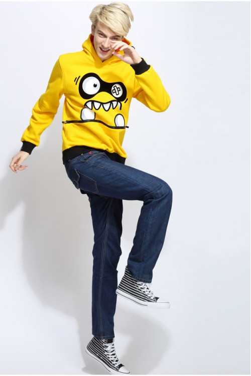 Christmas Monster Yellow Characters Hoodie