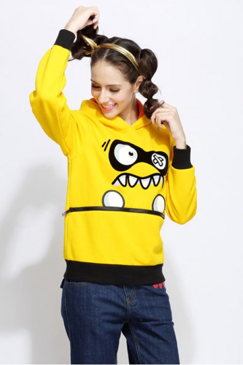 Christmas Monster Yellow Characters Hoodie