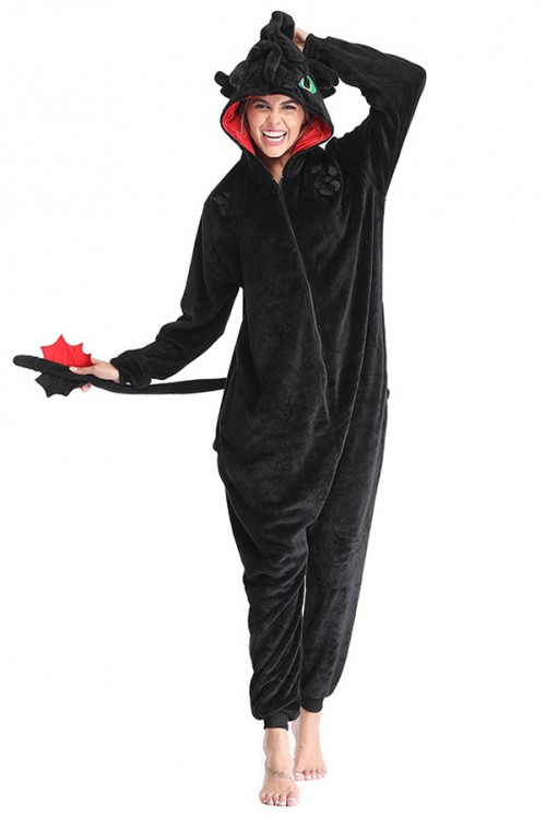 Flannel Toothless The Dragon Kigurumi Onesie