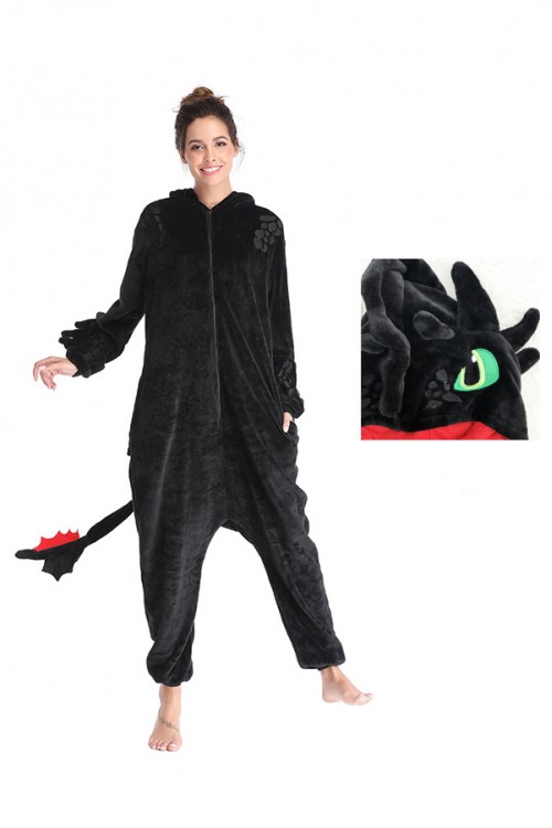 Flannel Toothless The Dragon Kigurumi Onesie