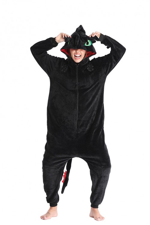 Flannel Toothless The Dragon Kigurumi Onesie