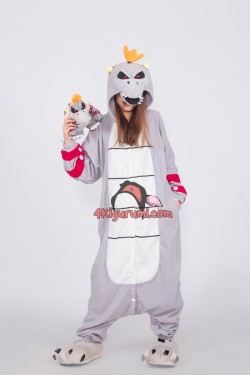 Gray King Koopa Bowser Kigurumi Costume