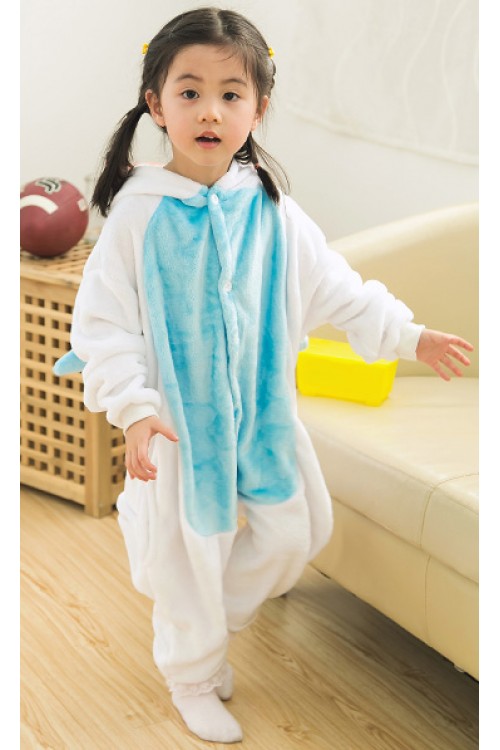 Flannel Blue Unicorn Kigurumi Kids Onesies