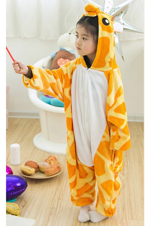 Flannel Giraffe Kigurumi Kids Onesies
