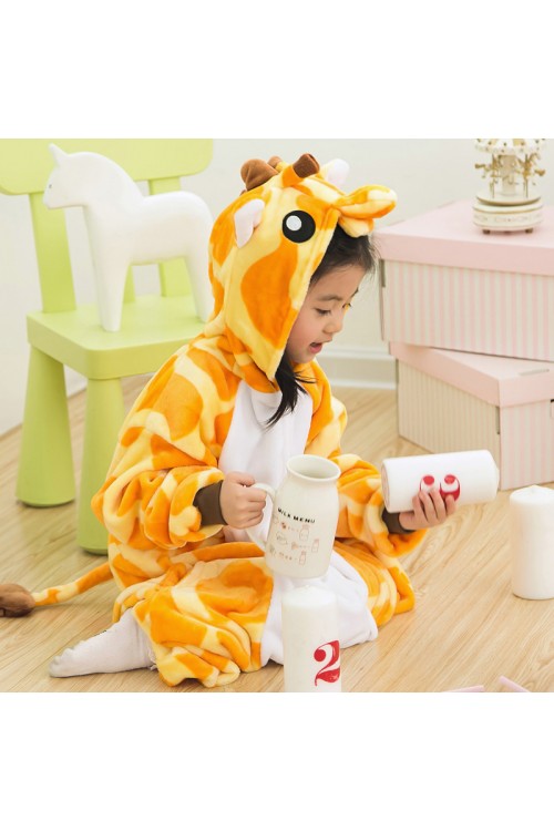 Flannel Giraffe Kigurumi Kids Onesies