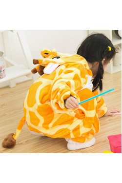 Flannel Giraffe Kigurumi Kids Onesies