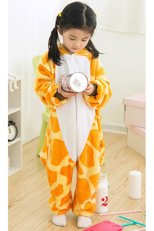 Flannel Giraffe Kigurumi Kids Onesies