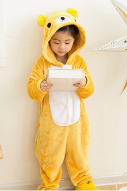 Flannel Rilakkuma Kigurumi Kids Bear Onesies