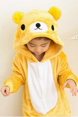 Flannel Rilakkuma Kigurumi Kids Bear Onesies