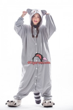 Pu Grey Cat Kigurumi Sheen Onesies