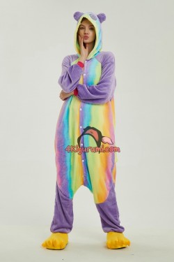 Flannel Panda Rainbow Kigurumi Onesie