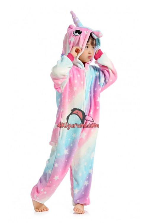 Flannel Phantasy Star Unicorn Kids Pajamas