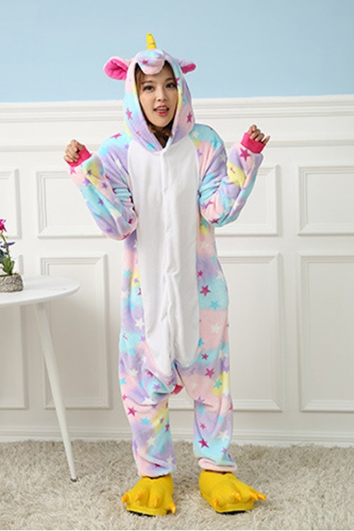 Flannel Phantasy Star Unicorn Kigurumi Pajamas