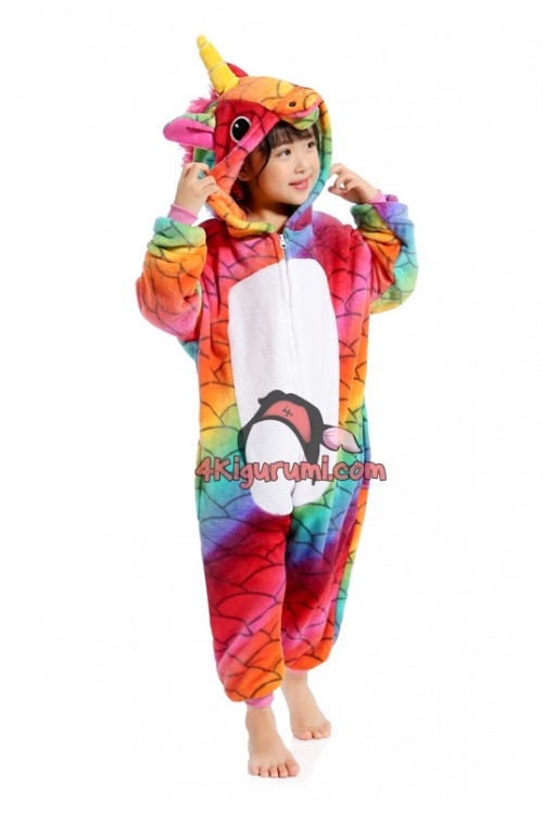 Flannel Unicorn Red Scale Kids Onesies