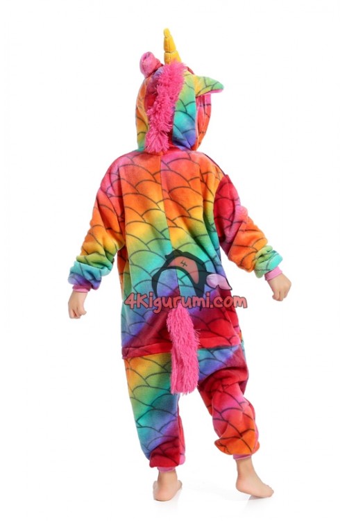 Flannel Unicorn Red Scale Kids Onesies