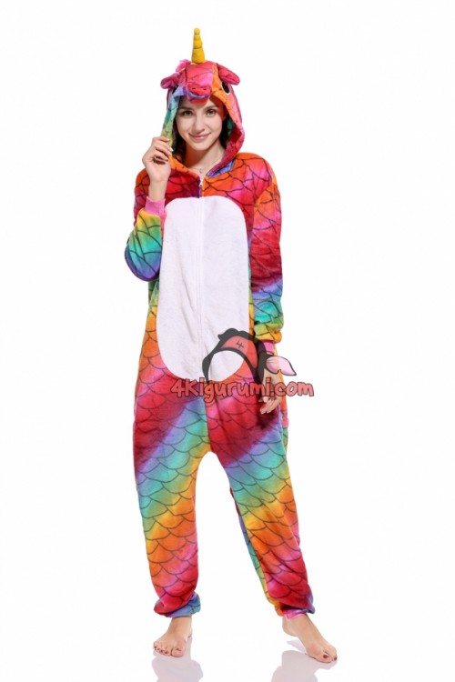 Flannel Unicorn Red Scale Kigurumi Onesies