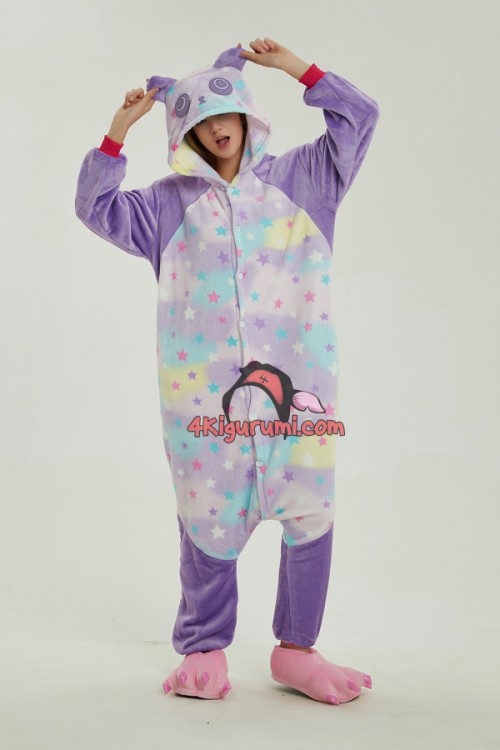 Flannel Starry Sky Panda Kigurumi Onesie