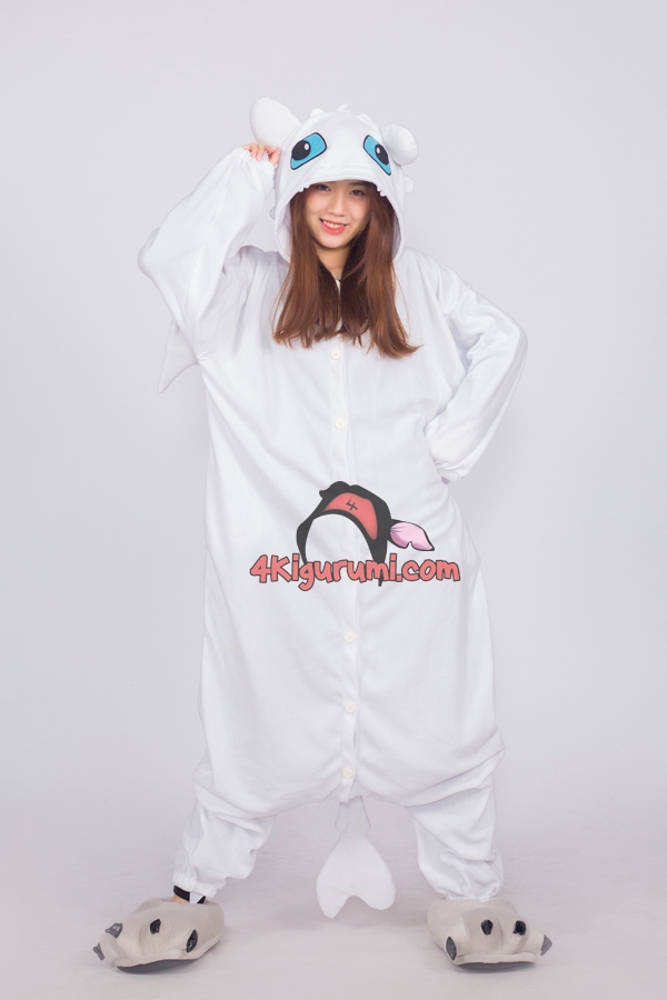 Déguisement Kigurumi Toothless & Light Fury Onesie Dragon Pyjama Femme  Homme Pyjama Combinaison