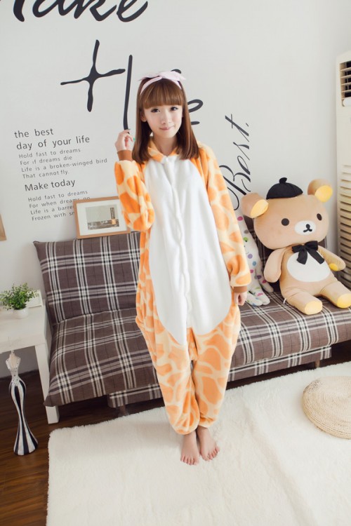 Flannel Giraffe Kigurumi Animal Pajamas