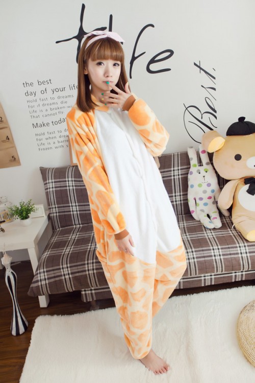 Flannel Giraffe Kigurumi Animal Pajamas