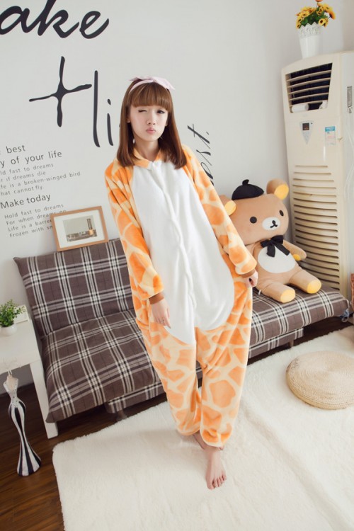 Flannel Giraffe Kigurumi Animal Pajamas