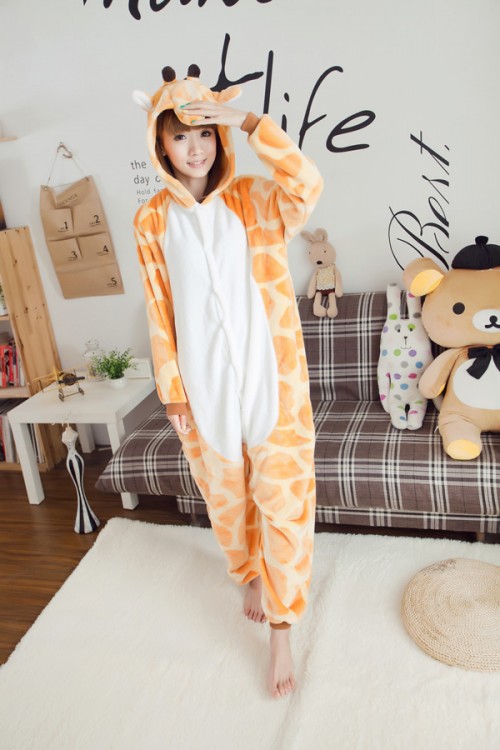 Flannel Giraffe Kigurumi Animal Pajamas