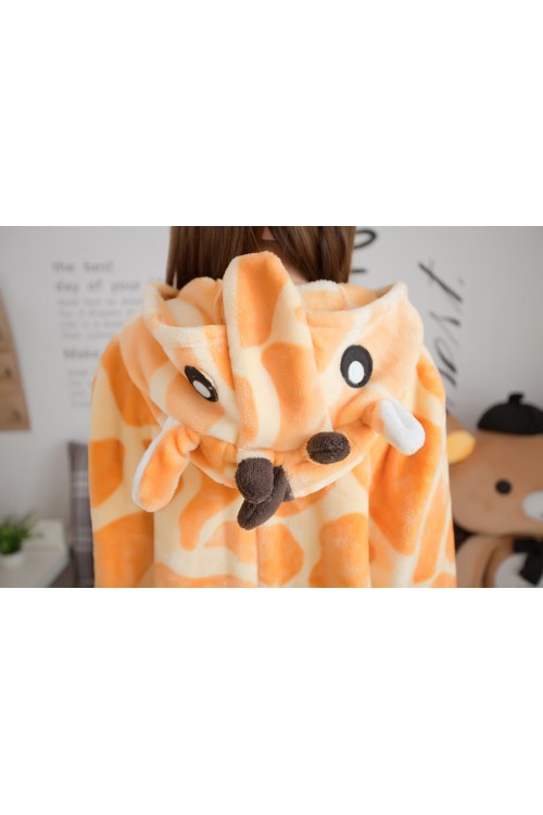 Flannel Giraffe Kigurumi Animal Pajamas