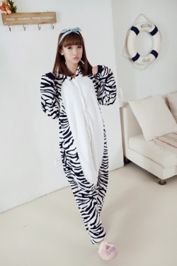 Flannel Zebra Kigurumi Animal Onesie