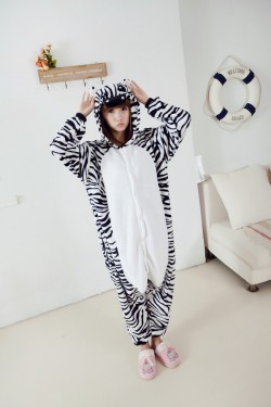 Flannel Zebra Kigurumi Animal Onesie