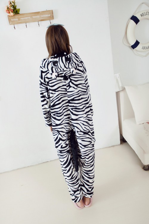 Flannel Zebra Kigurumi Animal Onesie