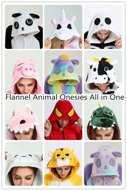 Flannel Animal Onesies All in One