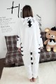 Flannel White Tiger Kigurumi Lovers Style Pajamas