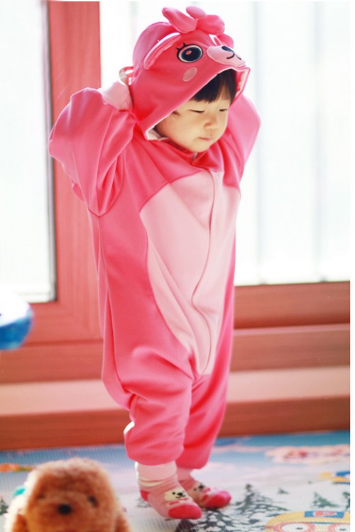 Pink Bear Baby Animal Onesie