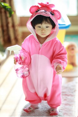 Pink Bear Baby Animal Onesie