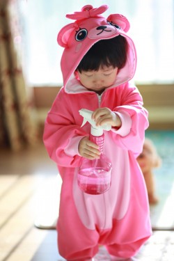 Pink Bear Baby Animal Onesie