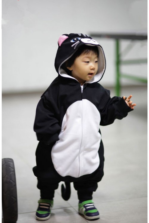 Black Cat Baby Kigurumi Onesie