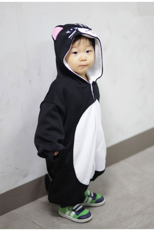 Black Cat Baby Kigurumi Onesie