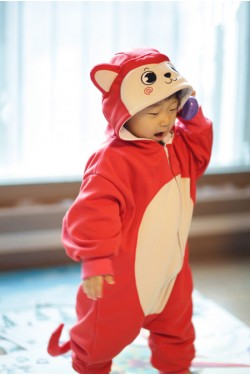 Red Monkey Baby Animal Onesie