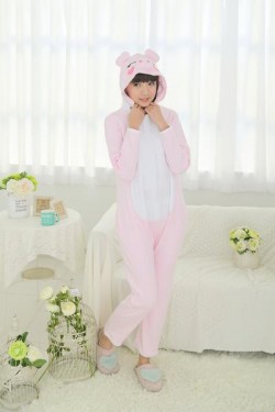 Pink Pig Kigurumi Cotton Animal Onesies