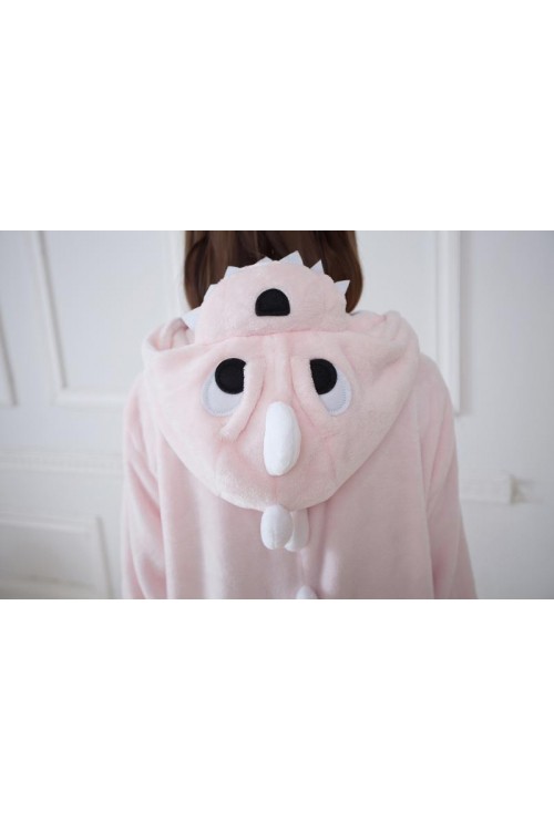 Flannel Pink Dinosaur Kigurumi Lovers Cartoon Onesies